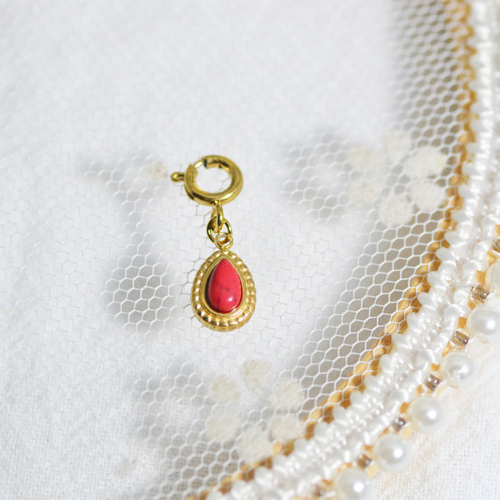 Olivenorma Geometric Round Or Water Drop Crystal Gold Pendant Necklace - Red Turquoise - Necklace #4 - image 37