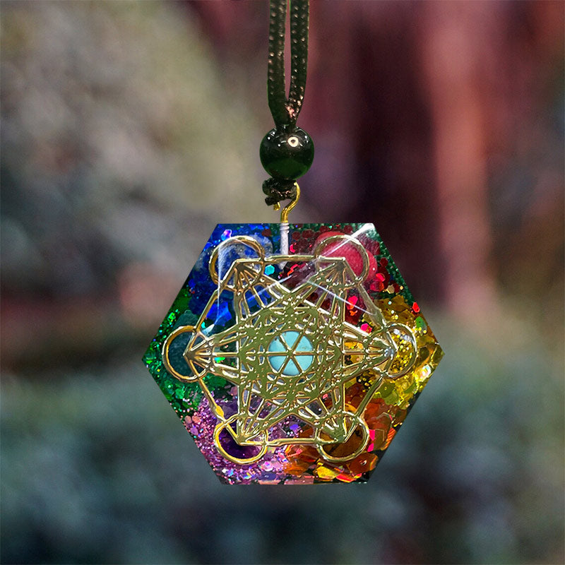 Olivenorma Chakra Metatron's Cube Symbol Meditation Necklace