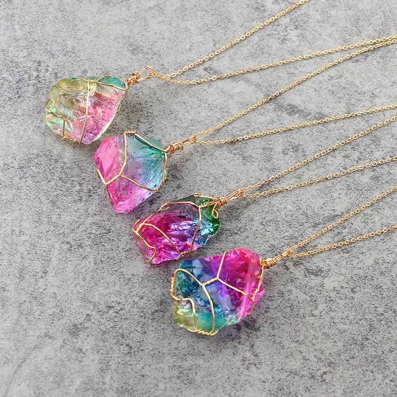 Olivenorma Vintage Fluorite Gemstone Necklace