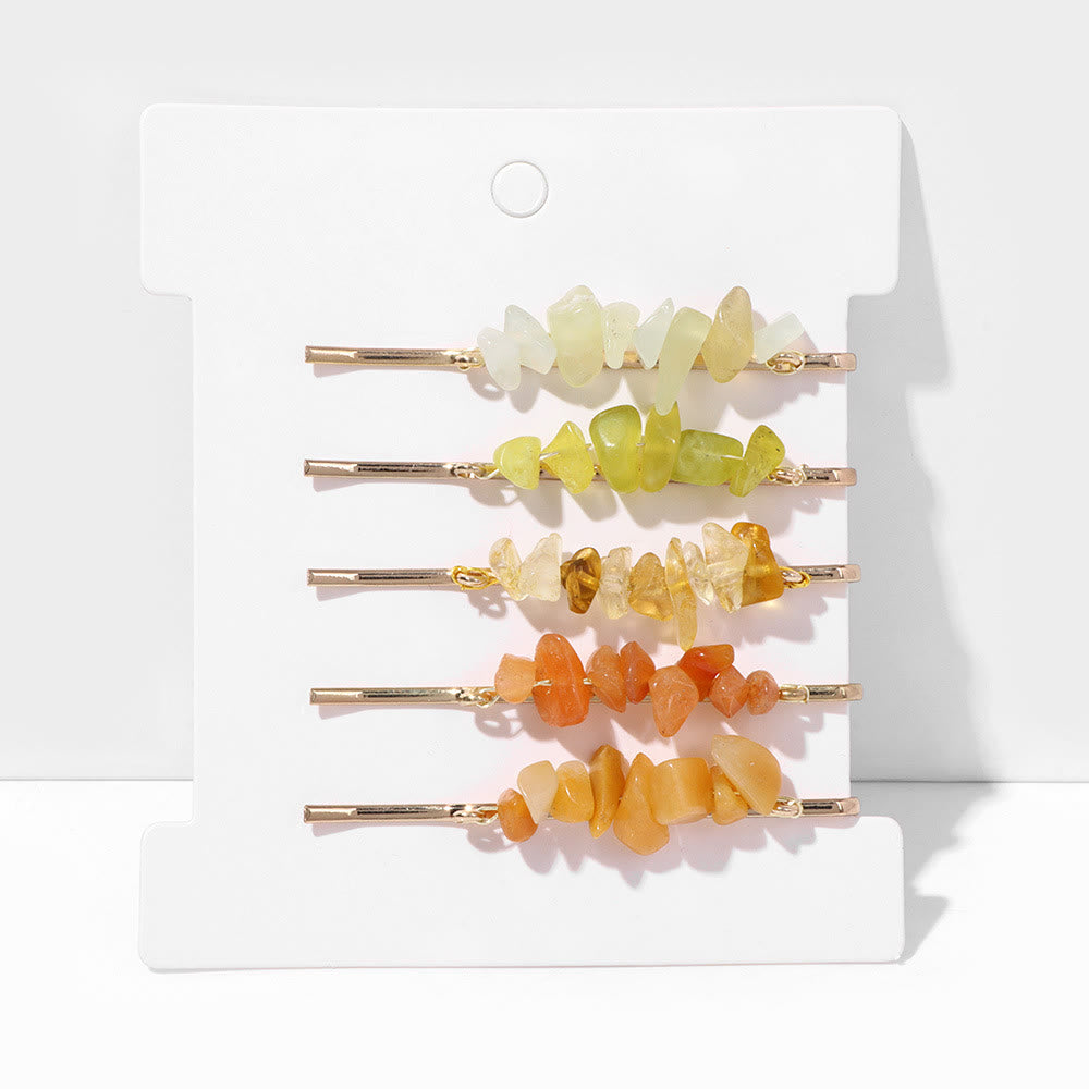 Olivenorma 5Pcs Healing Crystal Hairpin