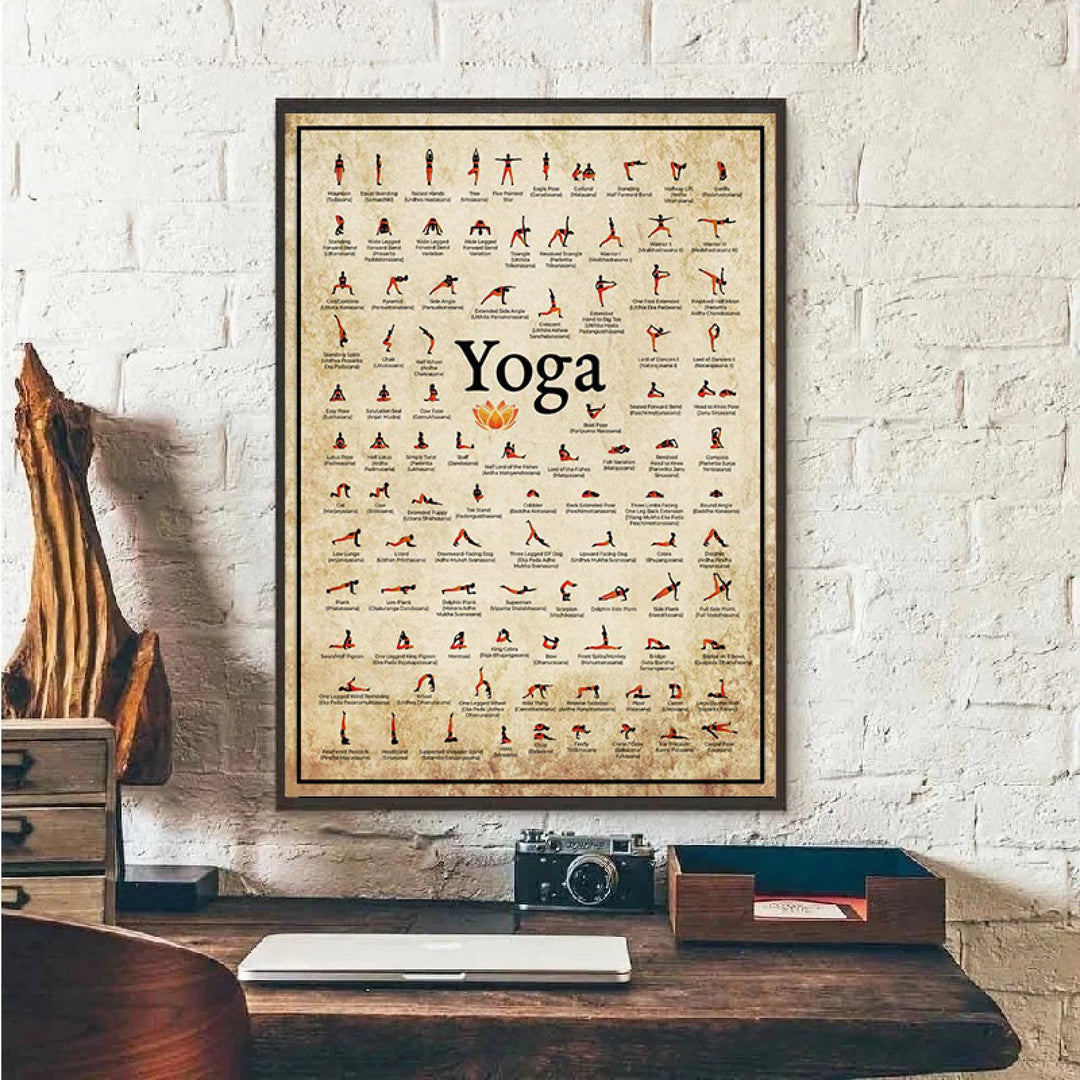 Olivenorma Gym Yoga Chart Pose Home Poster