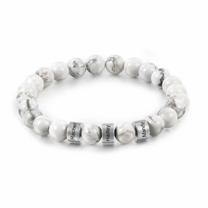 Olivenorma Natural Stone Engraving Personalized Beads Men Bracelet