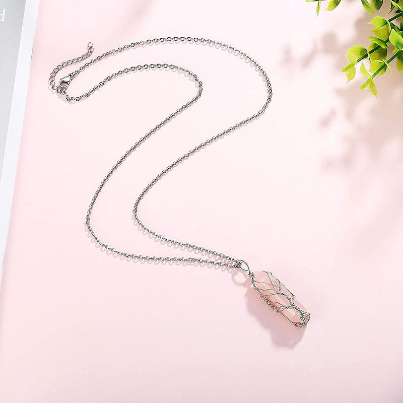 Olivenorma Crystal With Tree Of Life Gemstone Necklace - image 6