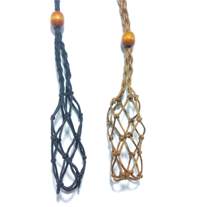 Olivenorma Handwoven Extra Large 5.5cm Adjustable Necklace Mesh Bag