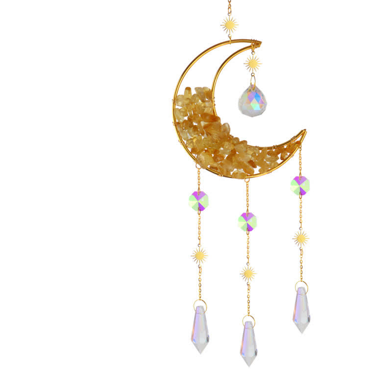 Olivenorma Moon Crystal Hourglass Wind Chime Suncatcher