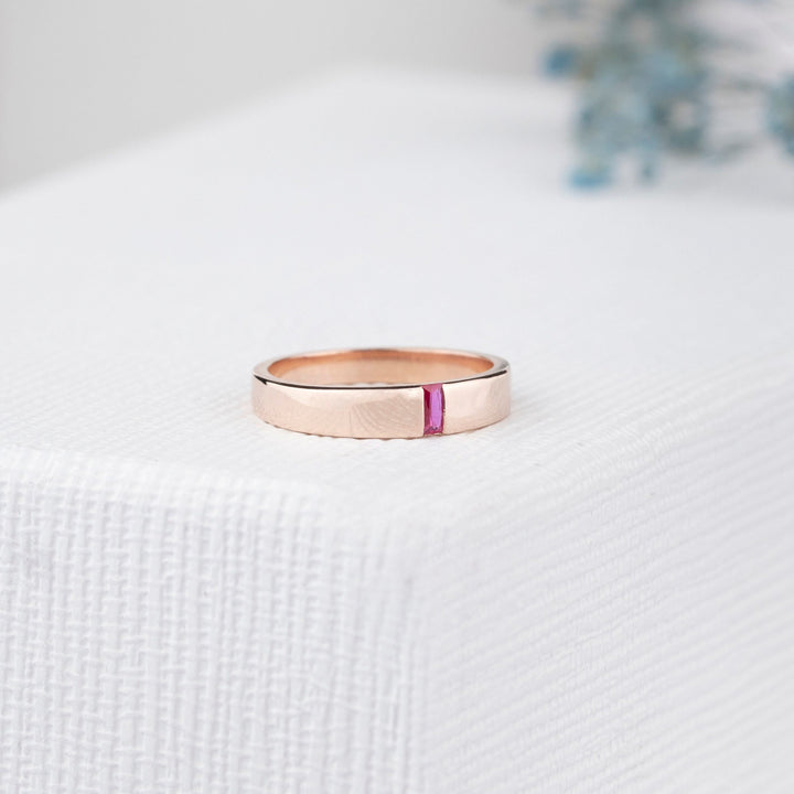 Olivenorma Mother Gifts Baguette Birthstone Ring - 11 - Rose Gold - 6 Birthstones - image 5