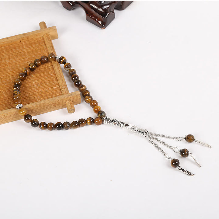 Olivenorma Tiger Eye 33pcs 99pcs Muslim Prayer Rosary Bracelet