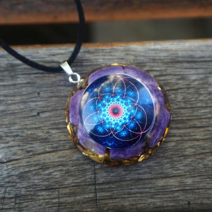 Olivenorma Natural Charoite Pendant Necklace