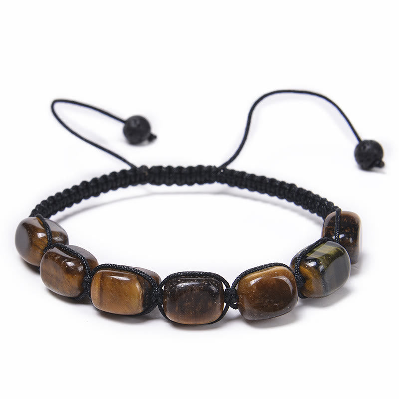 Olivenorma 7 Chakra Crystal Gemstone Bead Braided Wrap Men Bracelet  - Tiger Eye - image 13
