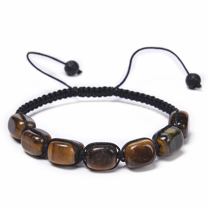 Olivenorma 7 Chakra Crystal Gemstone Bead Braided Wrap Men Bracelet  - Tiger Eye - image 13