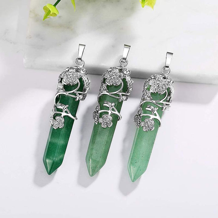 Olivenorma Natural Crystal Hexagonal Column Necklace