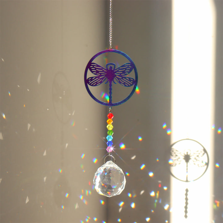 Olivenorma Clear Crystal Hanging Chakra Beads Wind Chime Suncatcher - Colorful Dragonfly - image 29