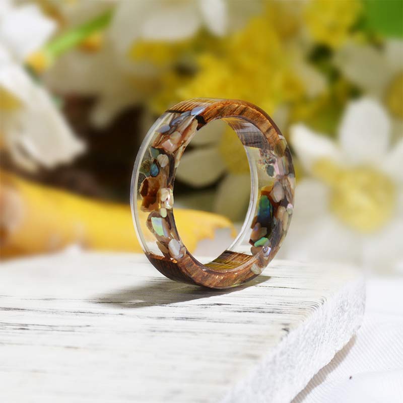 Olivenorma Intellectual & Optimistic - Handmade Wood Ring - Natural Stone - 11 - image 41