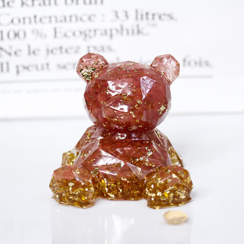 Olivenorma Crystal Mirror Bear Gemstone Decoration