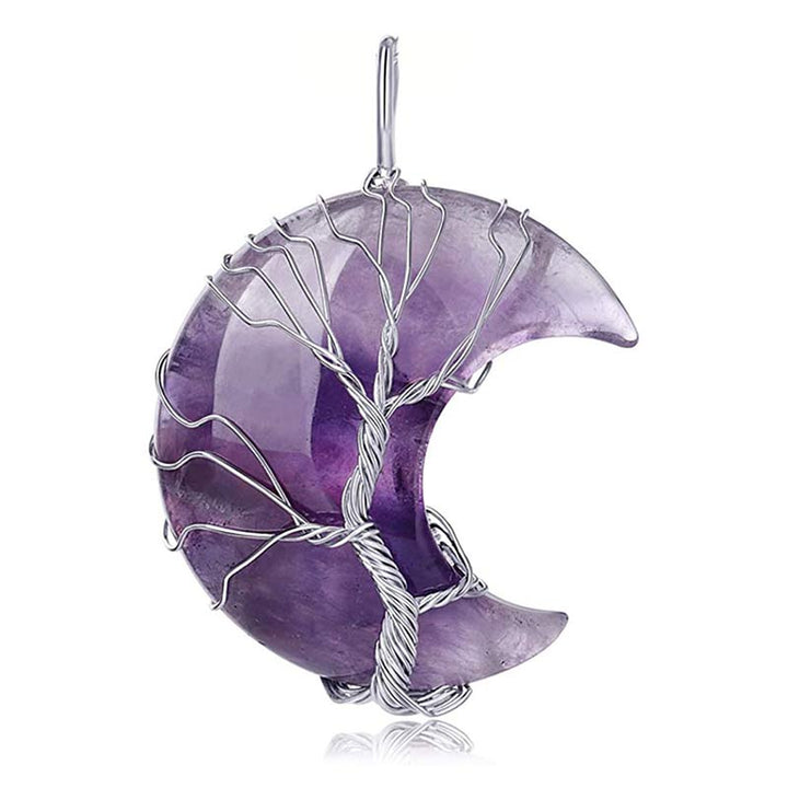 Olivenorma Natural Crystal Moon Necklace