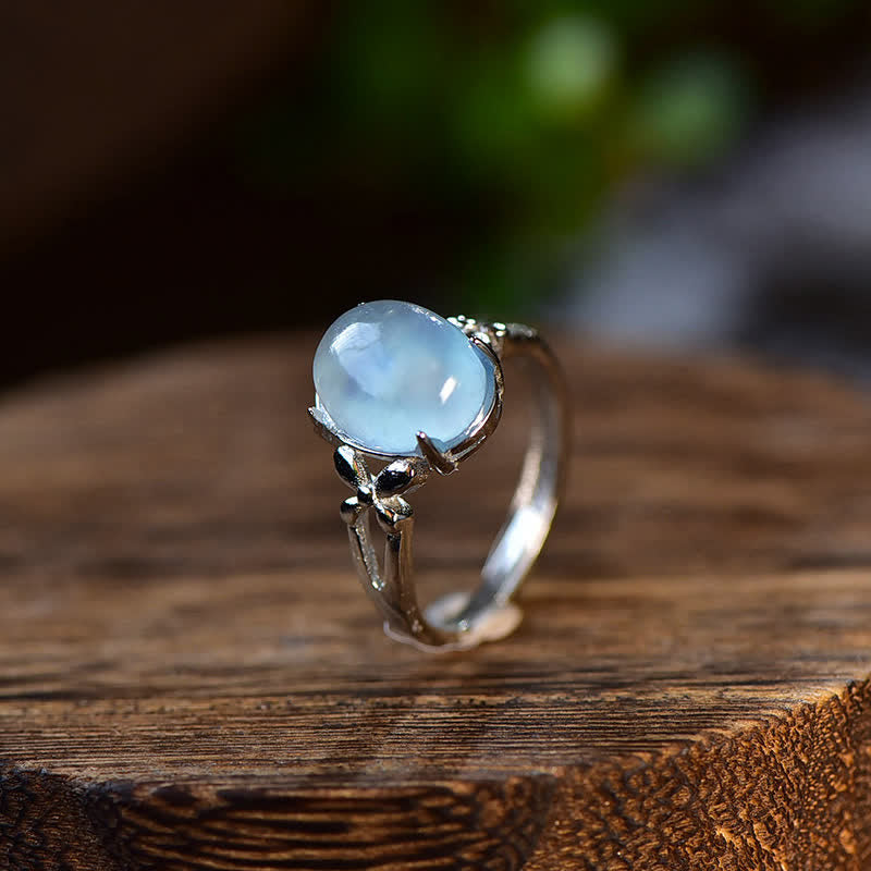 Olivenorma Natural Aquamarine Positive Ring