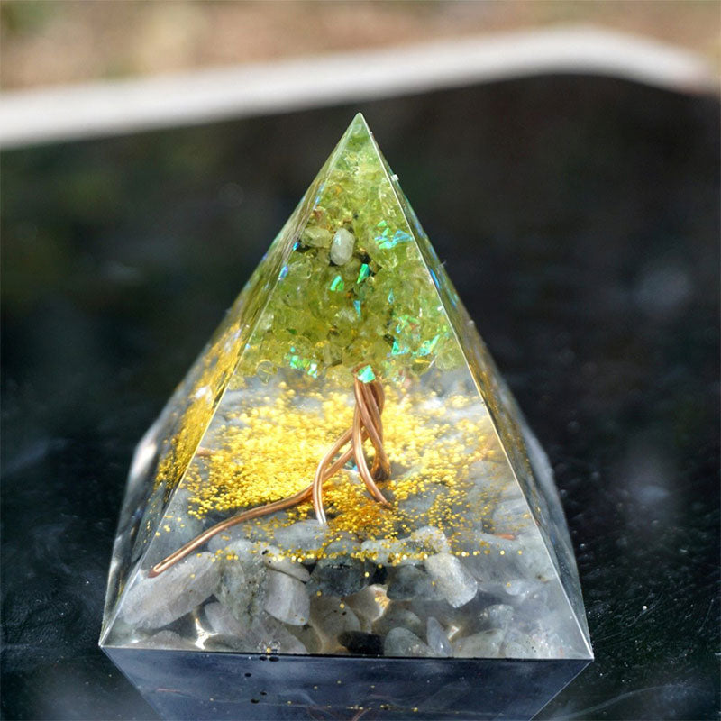 FREE Today: Moonlit Growth Peridot & Grey Moonstone Orgone Pyramid - image 5