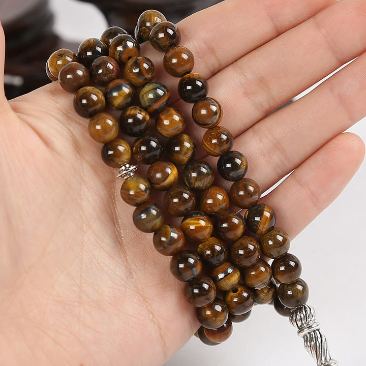 Olivenorma Tiger Eye 33pcs 99pcs Muslim Prayer Rosary Bracelet