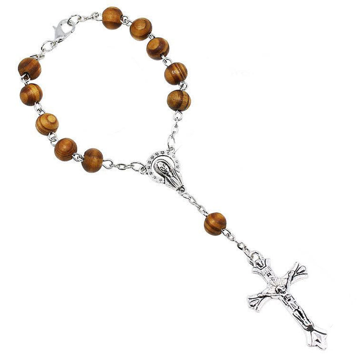 Olivenorma Bead Rosary Cross Bracelet