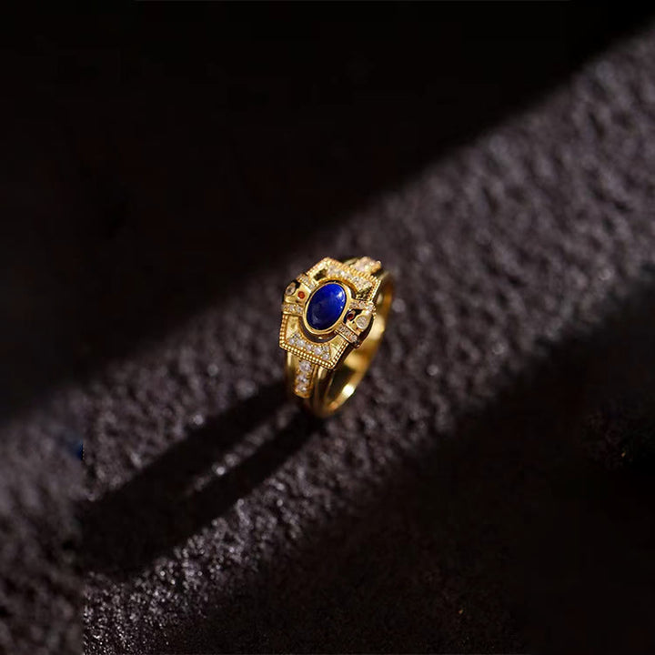 Olivenorma Vintage Lapis Lazuli Adjustable Ring