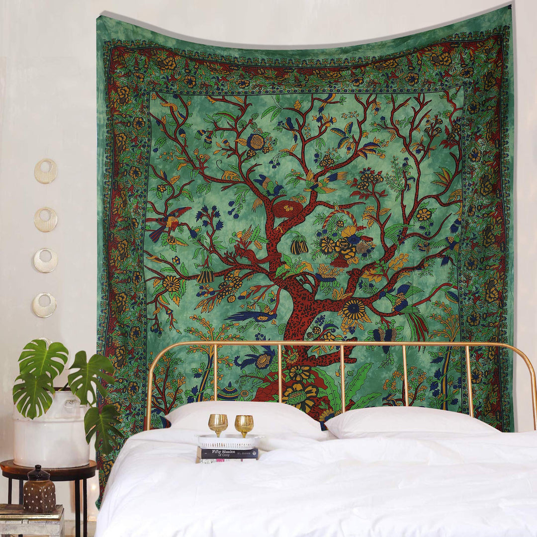 Olivenorma Green Tree Of Life Wall Hanging Psychedelic Tapestry