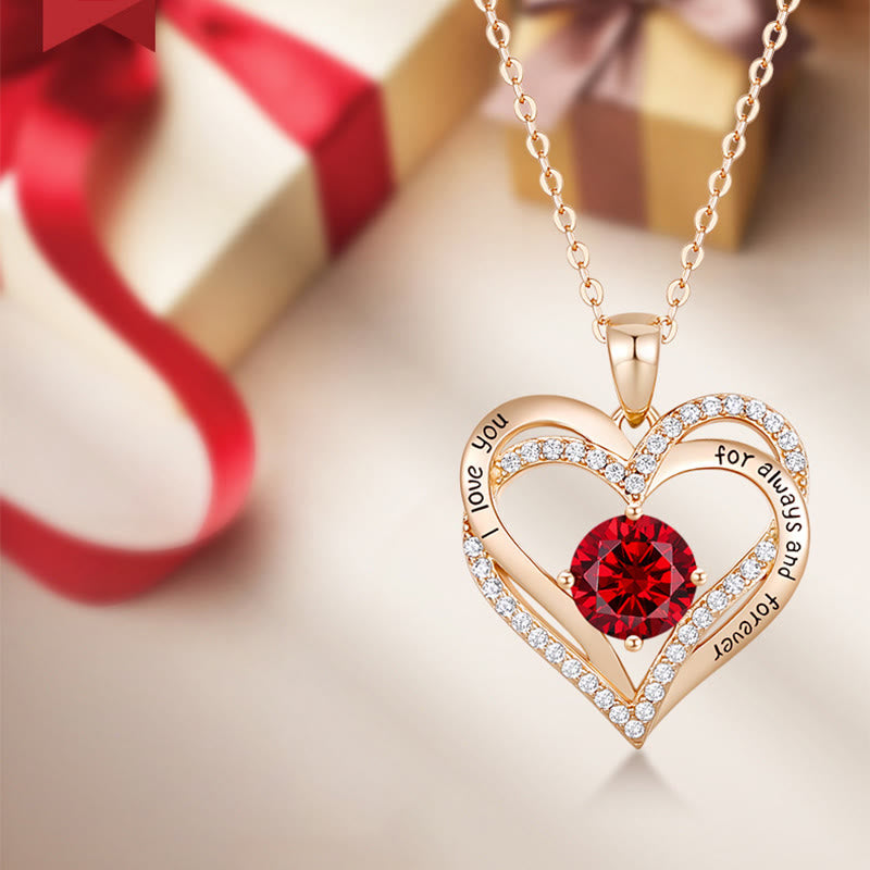 Olivenorma "I love you for always and forever" - Birtshtone Heart Necklace - image 3