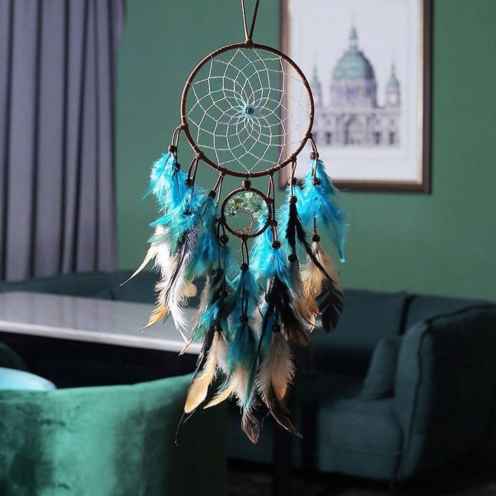 Olivenorma Green Aventurine Tree Of Life Feather Dream Catcher