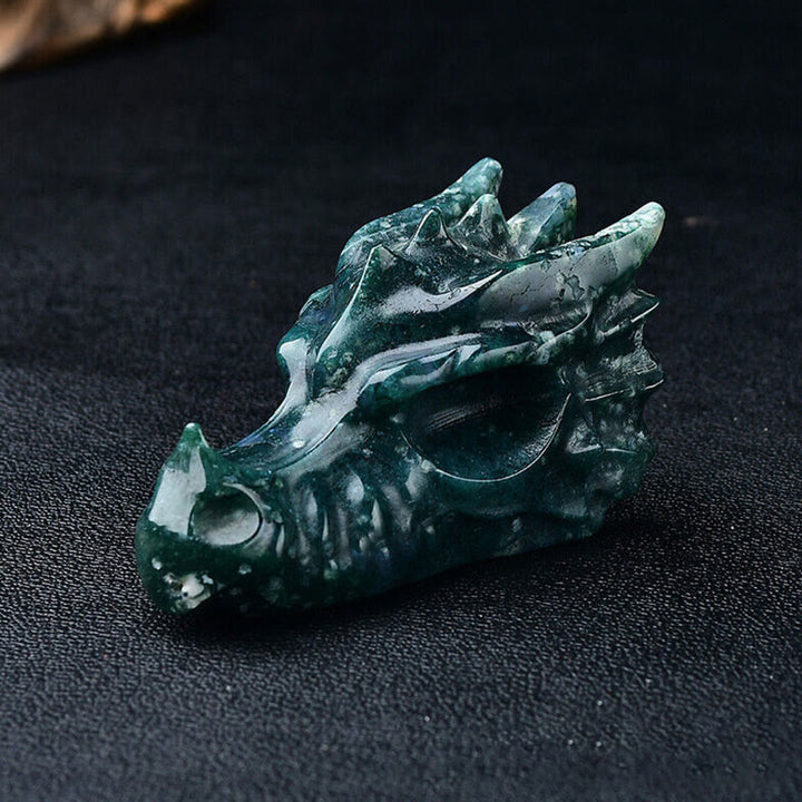 Olivenorma 3.2 Inch Dragon Head Skull Gemstone Decoration