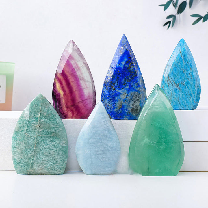 Olivenorma Natural Crystal Flame Shaped Ornaments Gemstone Decoration