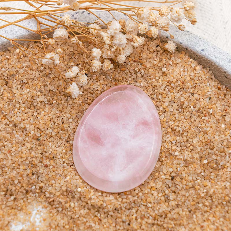 Olivenorma Rose Quartz Healing Thumb Worry Stone