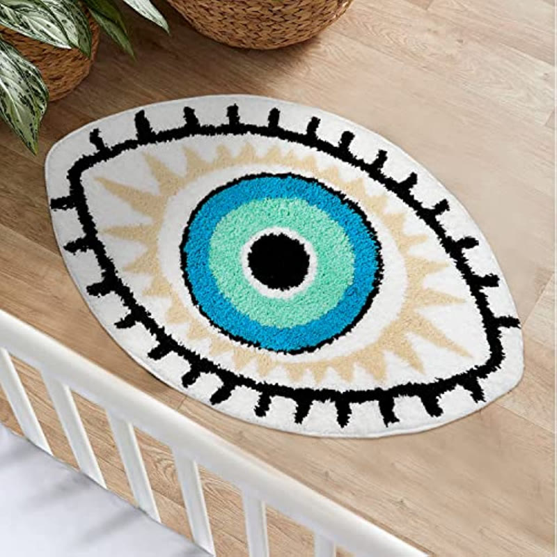 Olivenorma 1pc Absorbent White Evil Eye Rugs Carpet