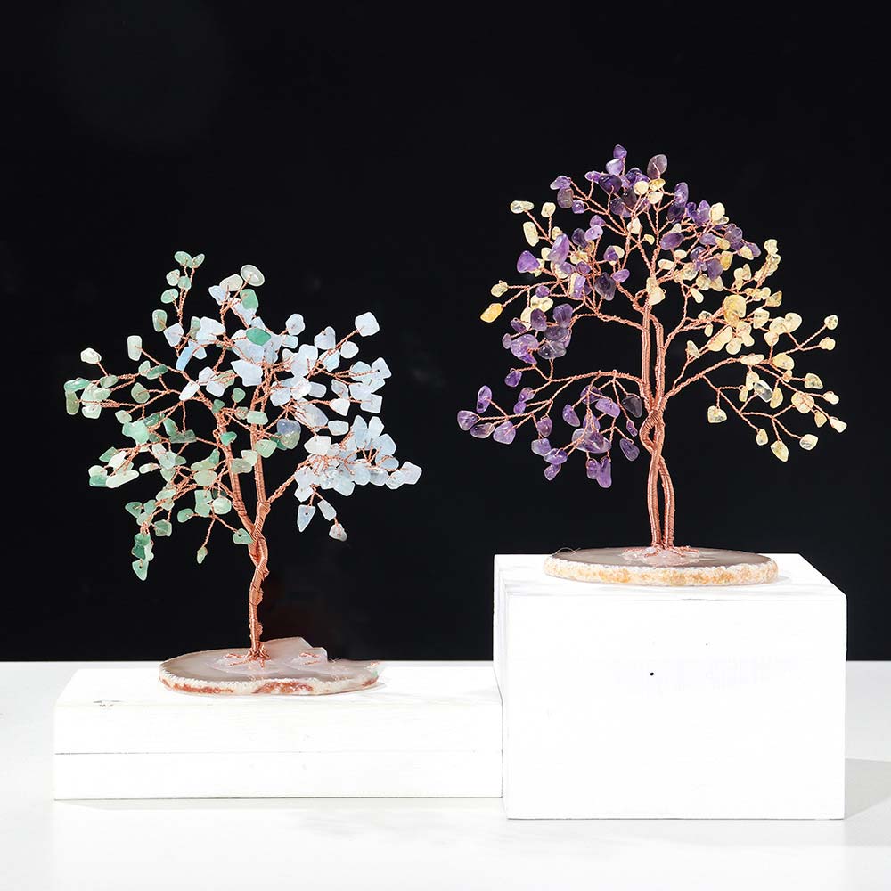 Olivenorma Natural Crystal Stone Feng Shui Tree