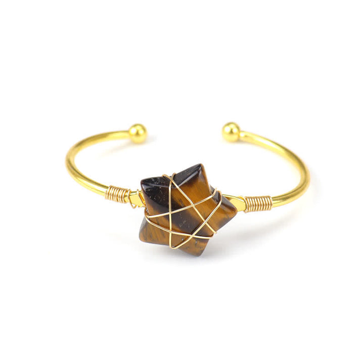 Olivenorma Gold Wire Wrapped Star Shape Gemstone Bracelet