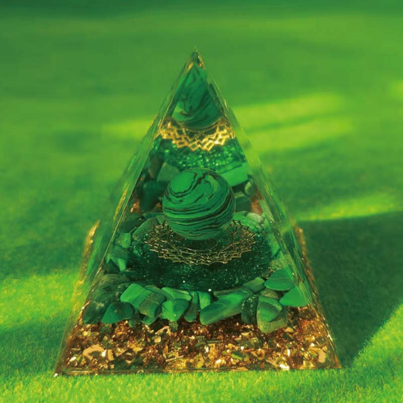 Olivenorma Natural Malachite Protection Orgone Pyramid