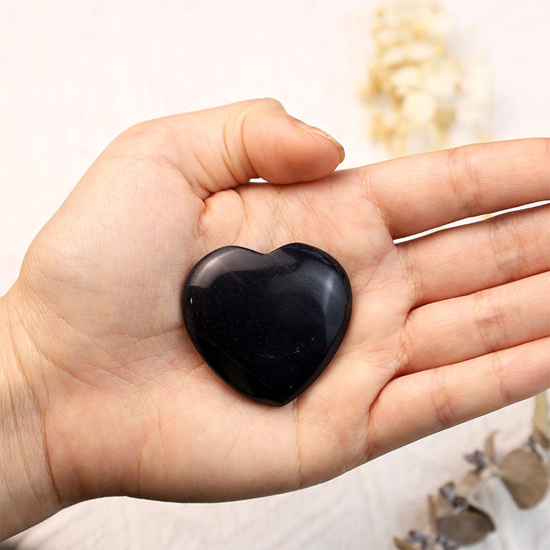 Olivenorma Black Obsidian Protection Heart Worry Stone