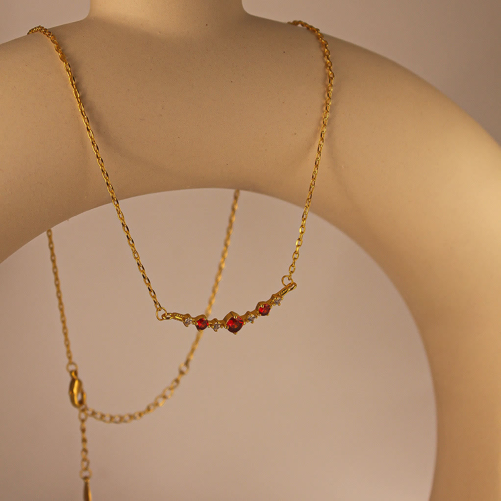 Olivenorma "Symbol of Independence" Garnet Diamond Necklace