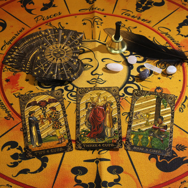 Olivenorma Black Gold Waite Foil Golden Tarot Deck Cards