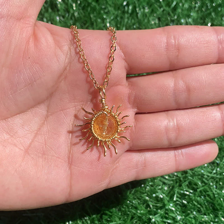 Olivenorma "Catch the sun's rays" - Wire Wrapped Sun Necklace