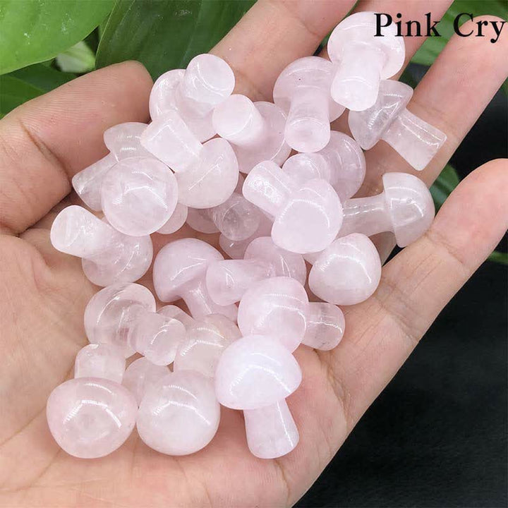 Olivenorma Natural Crystal Mini Mushroom Decoration  - Pink Crystal  - image 42