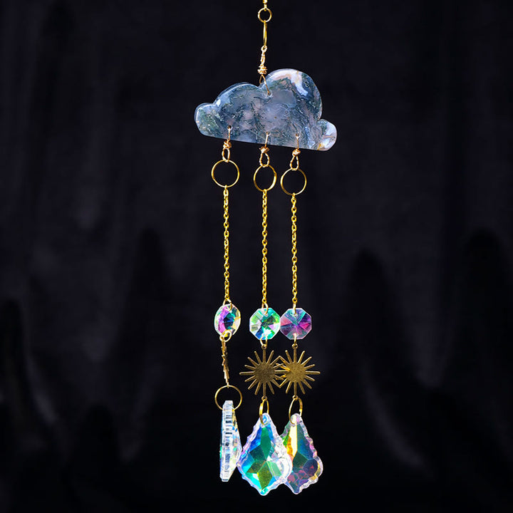 Olivenorma Natural Crystal Cloud Suncatcher Wind Chime