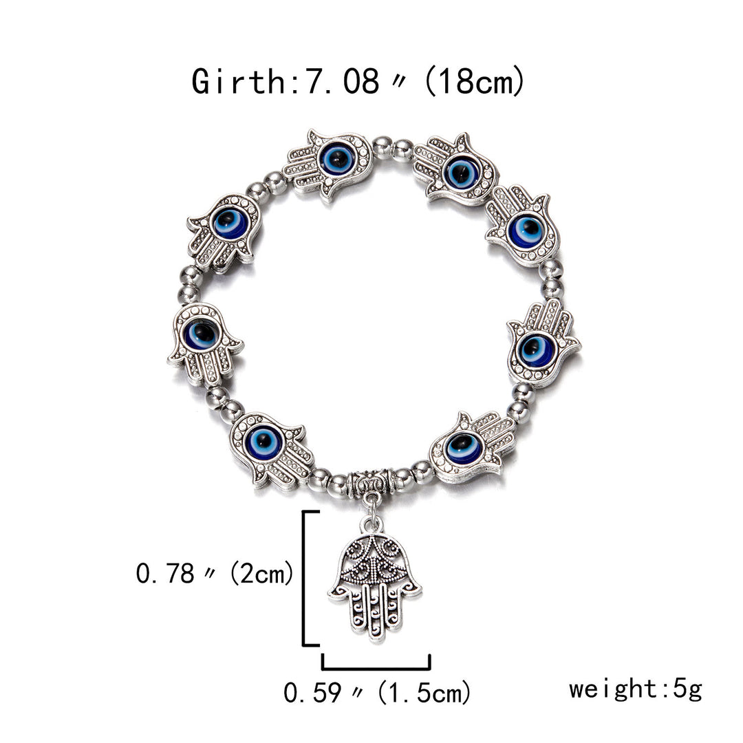 Olivenorma Evil Eye Hamsa Pendant Epoxy Zircon Bracelet