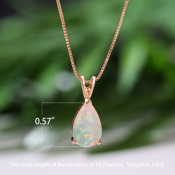 Olivenorma Synthetic Opal Water Drop Pendant Simple Necklace