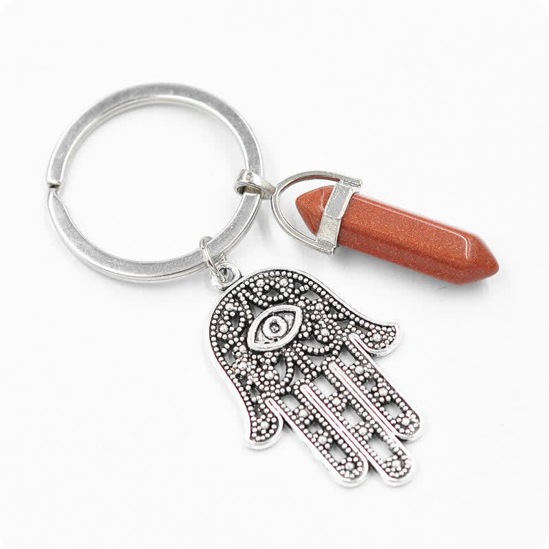 Olivenorma Inspiring Hamsa Hand Crystal Keychain - Sandstone - image 29