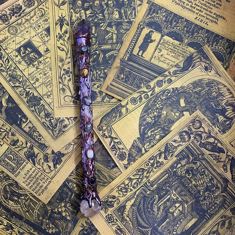 Olivenorma Double Headed Magic Amethyst Clear Crystal Wands