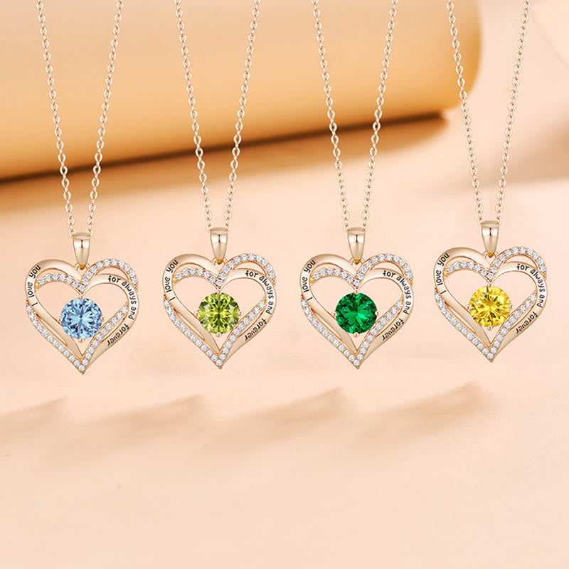 Olivenorma "I love you for always and forever" - Birtshtone Heart Necklace - image 33