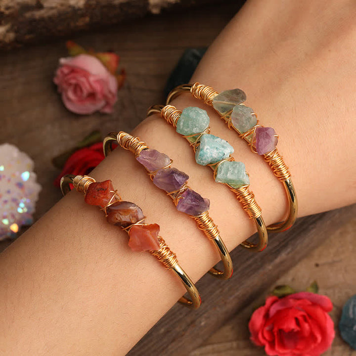 Olivenorma  Vintage Raw Crystal Gemstone Bracelet