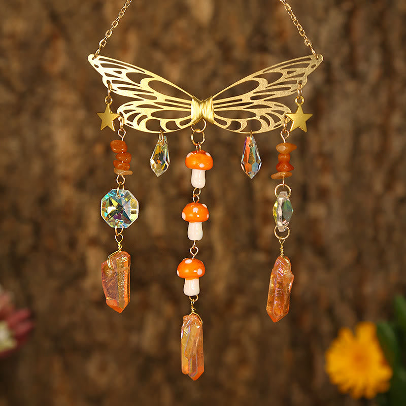 Olivenorma Crystal Butterfly Wings Sunshine Catcher Wind Chime