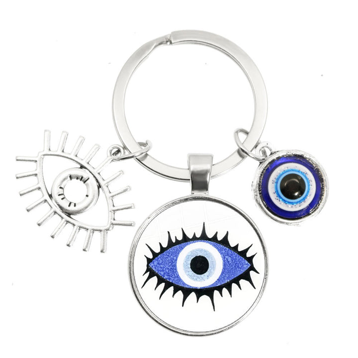 Olivenorma Blue Evil Eye Hamsa Epoxy Keychain