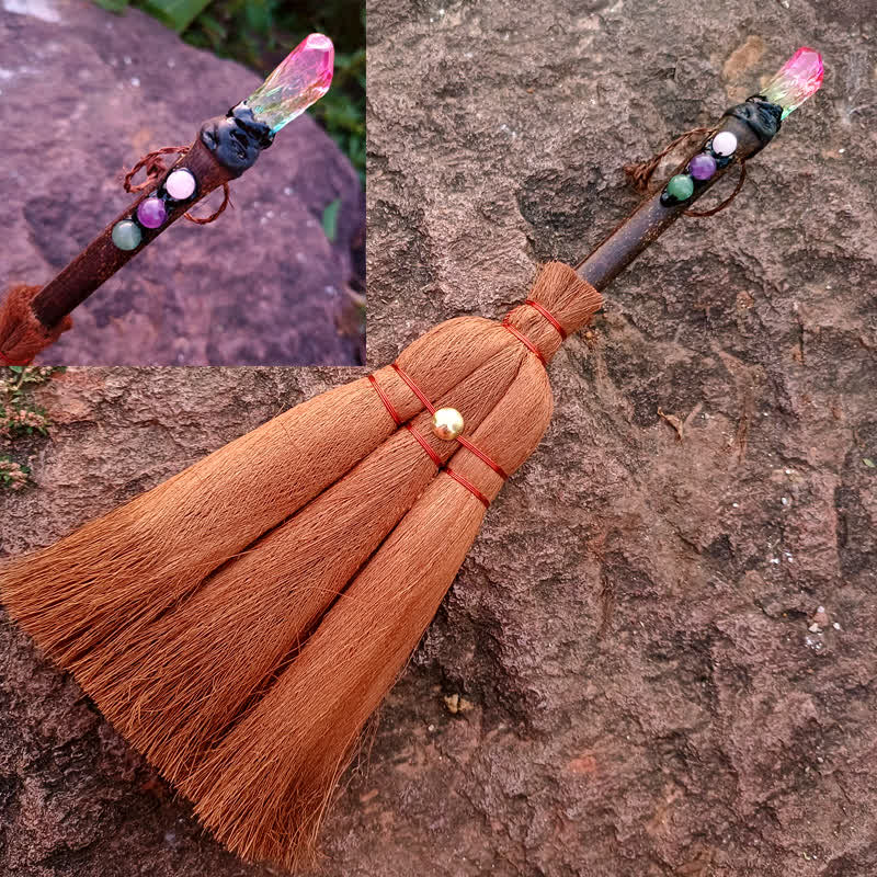 Olivenorma Natural Crystal Magic Broom Ornament