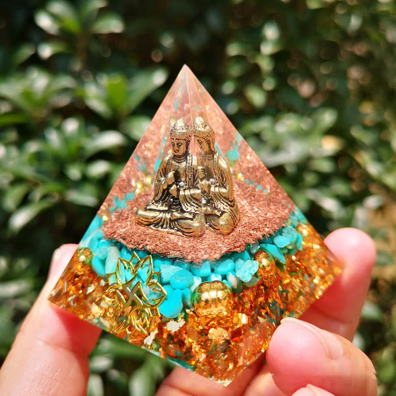 Olivenorma Turquoise Buddha Protection Orgone Pyramid